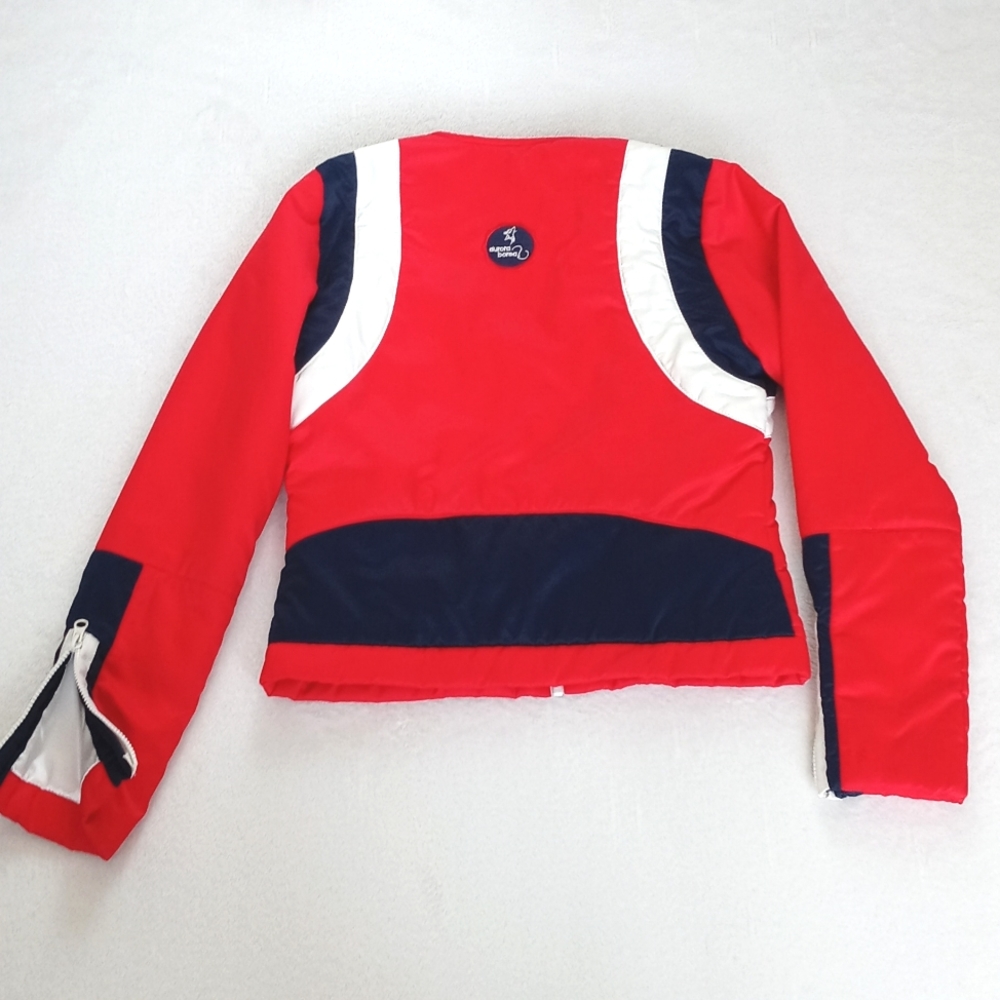 Red With Racer Stripes Winter Puffer/ Ski Snow Coat S - Picture 12 of 16
